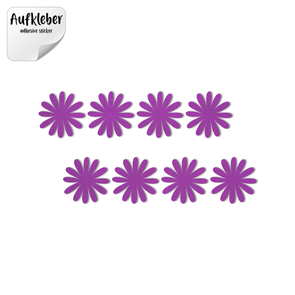 Filz-Aufkleber Blüte C, 8 runde Blätter, ohne Cut – Bild 5