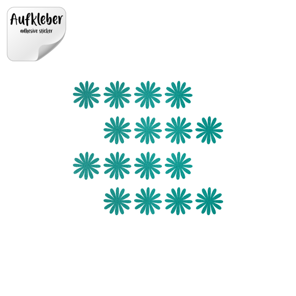 Filz-Aufkleber Blüte C, 8 runde Blätter, ohne Cut – Bild 6