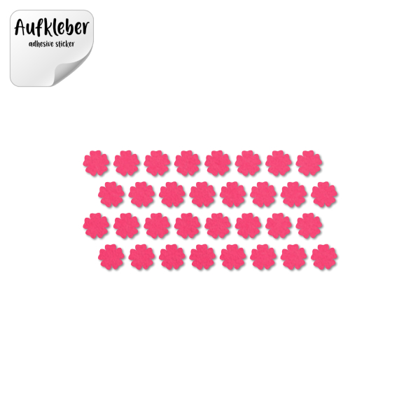 Filz-Aufkleber Blüte B, 5 herzförmige Blätter, ohne Cut – Bild 5