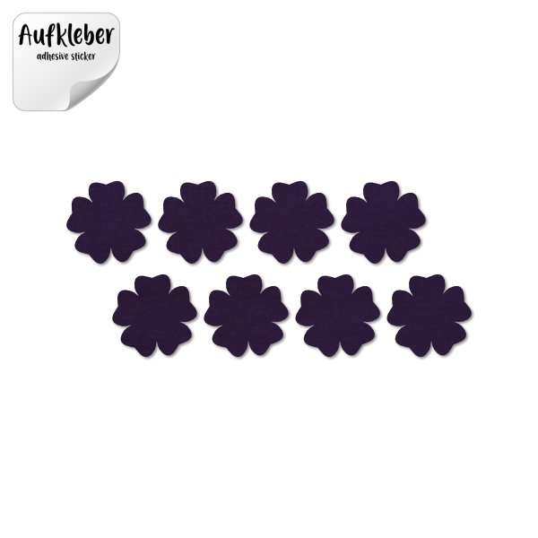 Filz-Aufkleber Blüte B, 5 herzförmige Blätter, ohne Cut – Bild 3