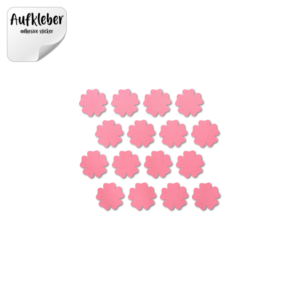 Filz-Aufkleber Blüte B, 5 herzförmige Blätter, ohne Cut – Bild 2