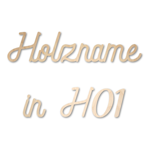 Name aus Holz, Schriftart H01, 4mm stark, roh