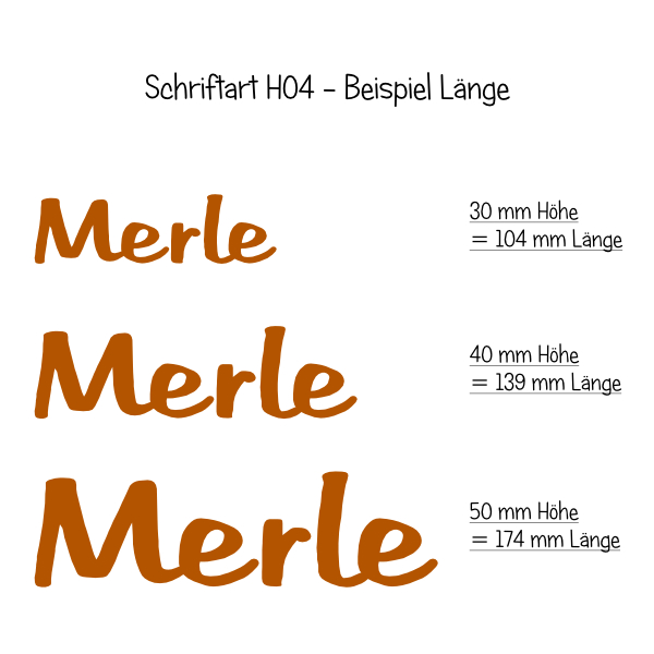 Name aus Holz, Schriftart H04, 4mm stark, roh – Bild 4