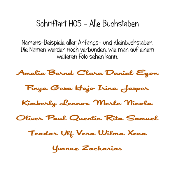 Name aus Holz, Schriftart H05, 4mm stark, roh – Bild 2