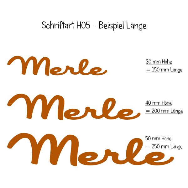 Name aus Holz, Schriftart H05, 4mm stark, roh – Bild 4