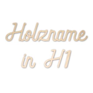 Name aus Holz, verbunden, Schriftart H1