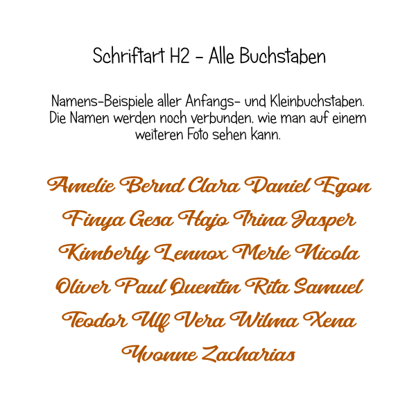 Name aus Holz, verbunden, Schriftart H2 – Bild 2