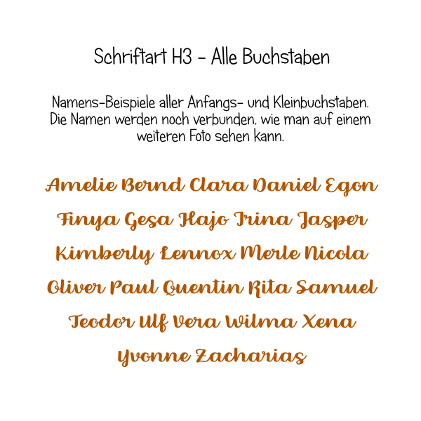 Name aus Holz, verbunden, Schriftart H3 – Bild 2