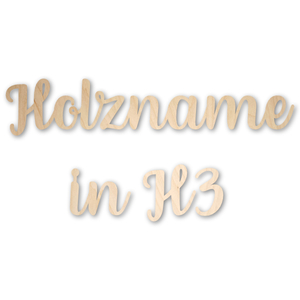 Name aus Holz, verbunden, Schriftart H3