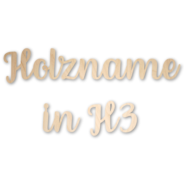 Name aus Holz, verbunden, Schriftart H3