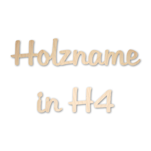 Name aus Holz, verbunden, Schriftart H4