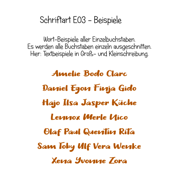 Buchstaben aus Holz, Schriftart E03, 4mm stark – Bild 4