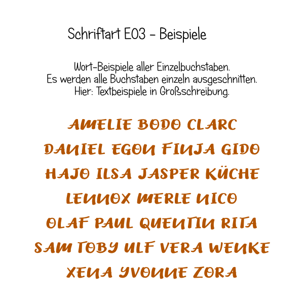 Buchstaben aus Holz, Schriftart E03, 4mm stark – Bild 3