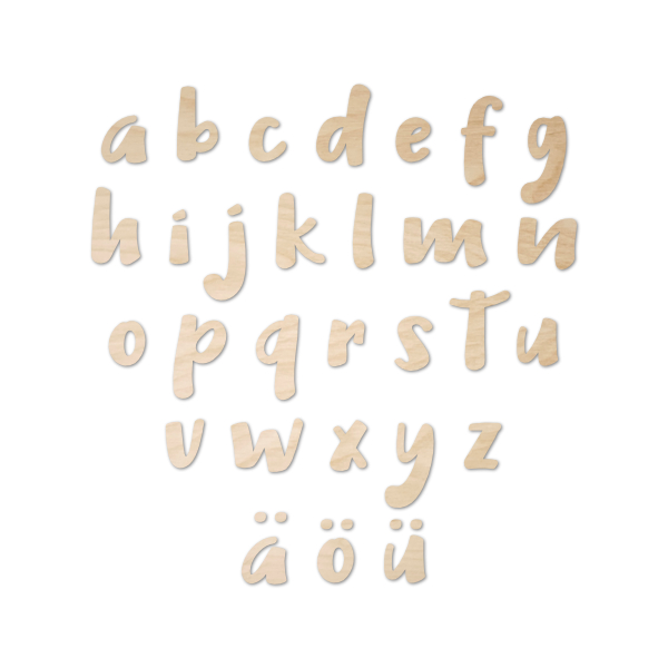 Buchstaben aus Holz, Schriftart E03, 4mm stark – Bild 2